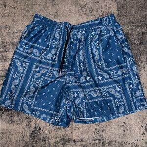 SHEIN Blue Paisley Men's Board Shorts
